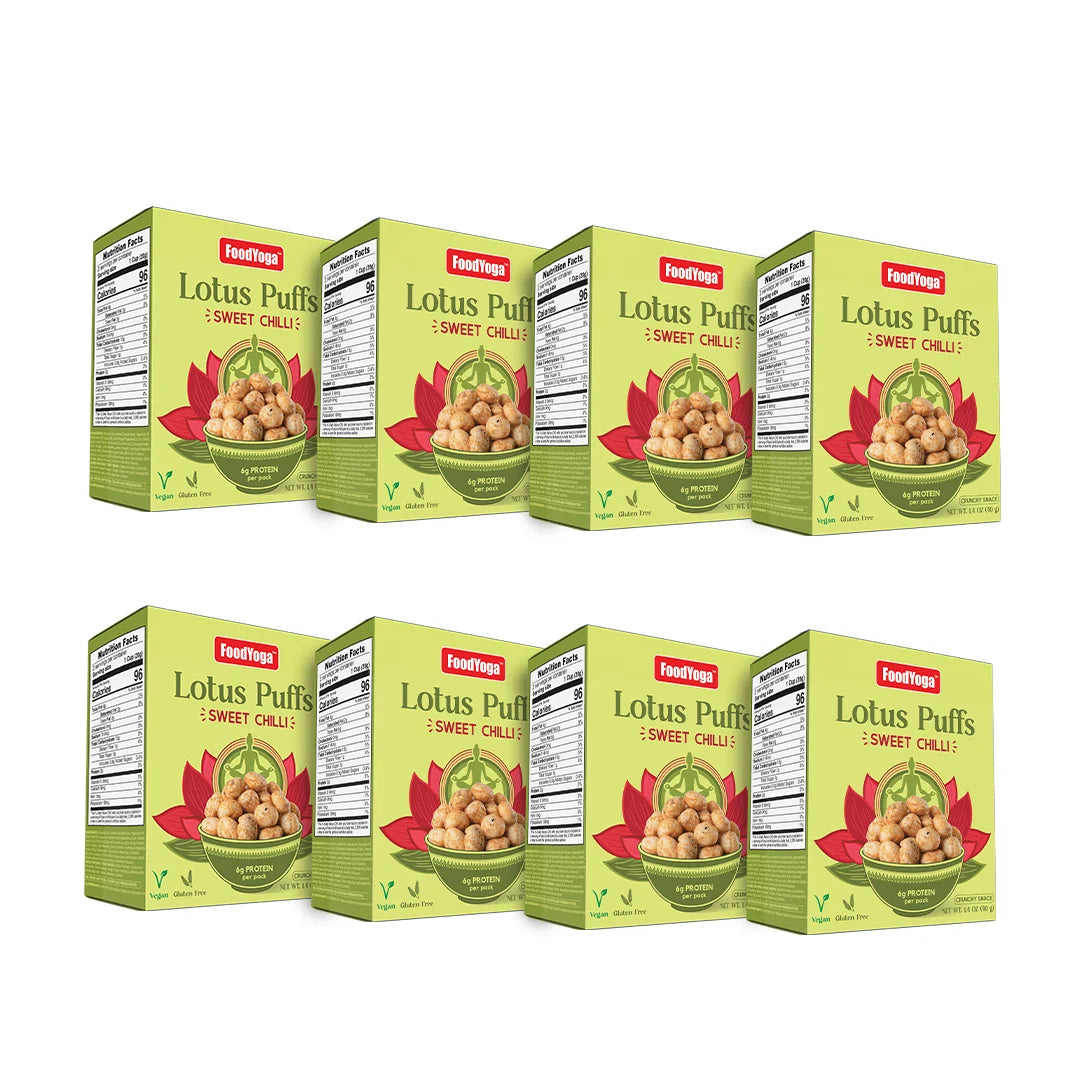 Crunchy Lotus Puffs in Sweet Chilli Flavour with 500 million CFU Probiotics - Pack of 8