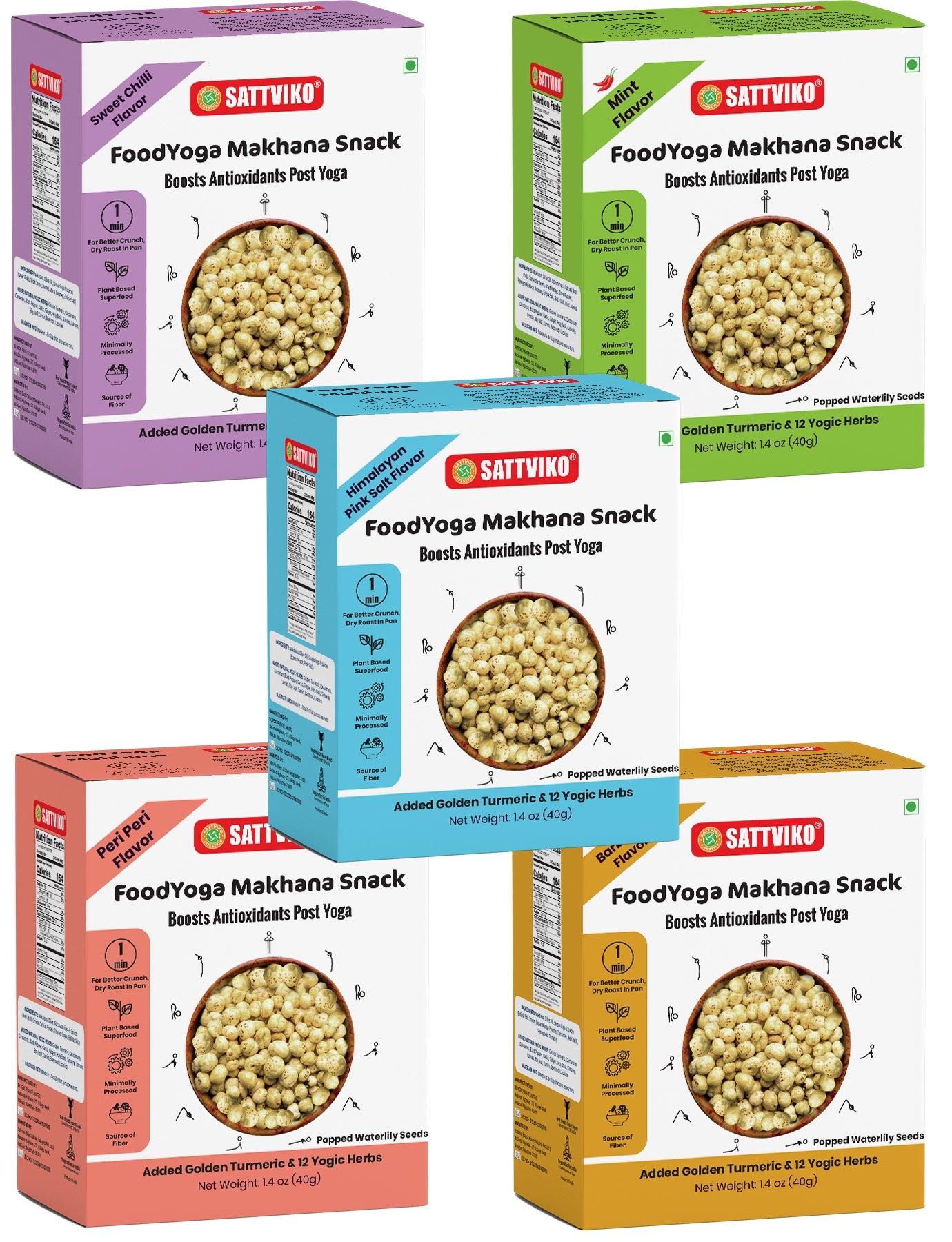 FoodYoga Makhana Snack rich in Antioxidant, Pack of 5