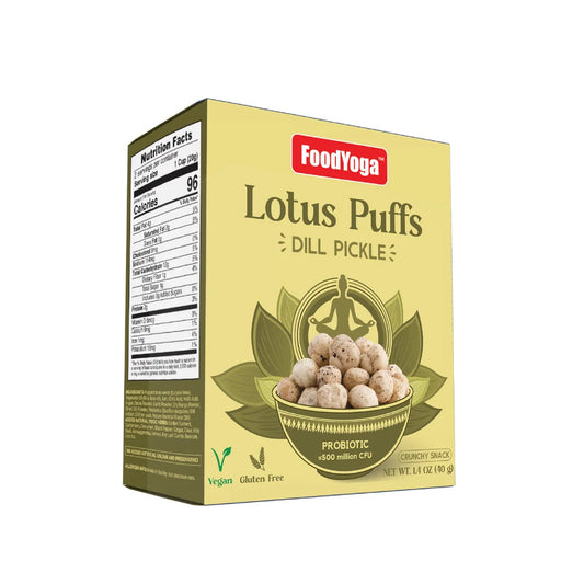 Crunchy Lotus Puffs in Dill Pickle Flavor Rich in Protein - Pack of 8