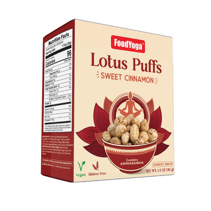 Crunchy Lotus Puffs in Sweet Cinnamon Flavour with Ashwagandha - Pack of 8