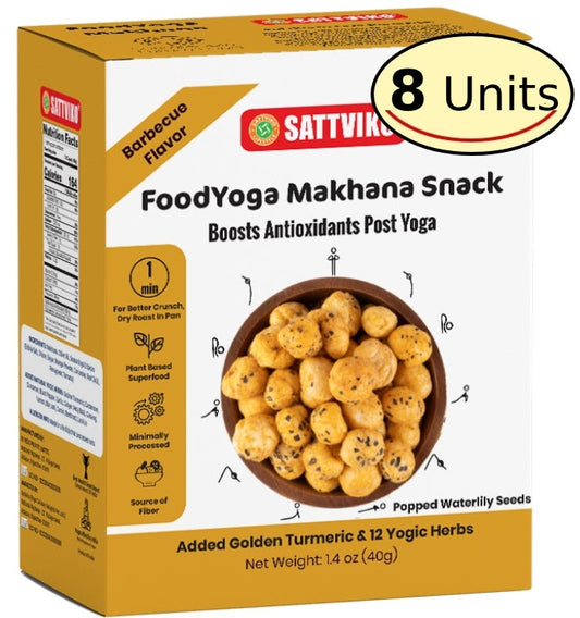 Foodyoga Makhana Snack with Antioxidant, Barbecue Flavor, Pack of 8