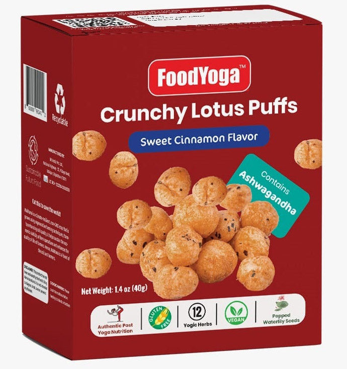 Crunchy Lotus Puff Ashwagandha, Sweet Cinnamon Flavor, Pack Of 8