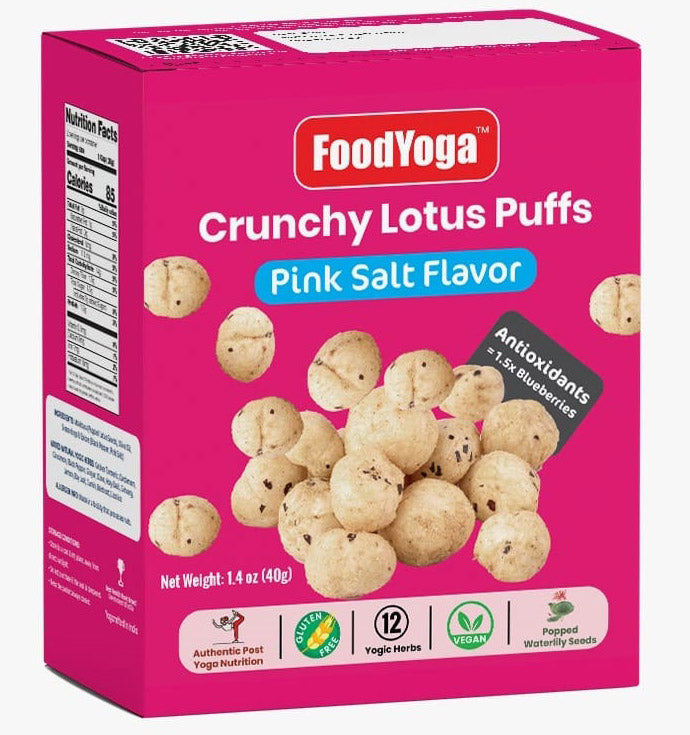 Crunchy Lotus Puff Antioxidant, Himalayan Pink Salt Flavor, Pack of 8