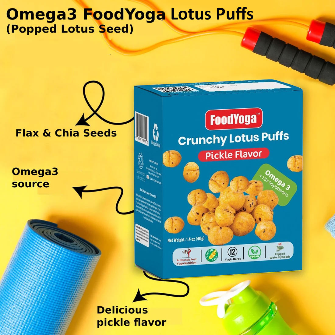 Crunchy Lotus Puff Omega 3 Pickle Flavor Pack Of 8